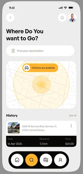 Mobile app mockup
